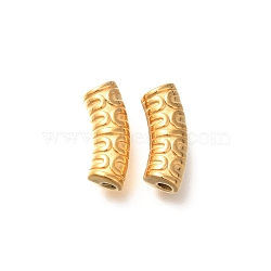 Ion Plating(IP) 304 Stainless Steel Curved Tube Beads, Real 18K Gold Plated, 14x5mm, Hole: 1.8mm(STAS-I321-24G)