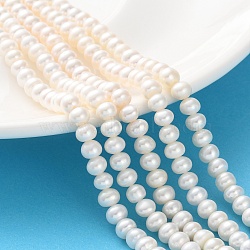 Natural Cultured Freshwater Pearl Beads Strands, Grade 5A, Rondelle, PeachPuff, 5~5.5mm, Hole: 0.7mm, about 86pcs/strand, 14.96 inch(38cm)(PEAR-I007-02E-03C)