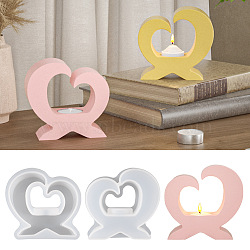 DIY Silicone Candle Holder Molds, Candlestick Molds, Gesso Resin Casting Molds, Heart, 133x147x46mm, Inner Diameter: 40.5mm(DIY-K073-45)