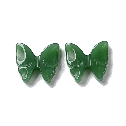 Glass Cabochons, Butterfly, Dark Green, 16x17.5x4mm(GLAA-B015-21A)