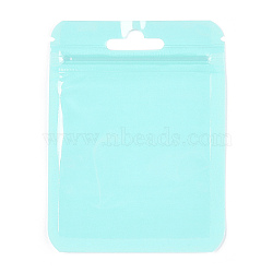 Macaron Color Plastic Yin-yang Zip Lock Bags, Resealable Bags, Self Seal Bags, Top Seal, Rectangle, Pale Turquoise, 10x7.5x0.15cm, Unilateral Thickness: 2 Mil(0.05mm)(OPP-N001-01A-02)