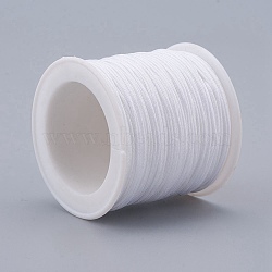 Braided Nylon Thread, DIY Material for Jewelry Making, White, 0.8mm, 100yards/roll(X-NWIR-K013-A11)
