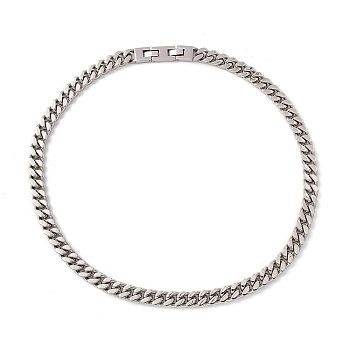 304 Stainless Steel Curb Chains Necklace for Women, Stainless Steel Color, Link: 15x11x3.5mm, 24.80 inch(63cm)