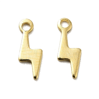 Brass Pendants, Long-Lasting Plated, Cadmium Free & Lead Free, Lightning, Real 24K Gold Plated, 8.5x3.5x0.5mm, Hole: 1mm