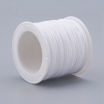 Braided Nylon Thread, DIY Material for Jewelry Making, White, 0.8mm, 100yards/roll