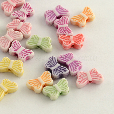13mm Mixed Color Butterfly Acrylic Beads