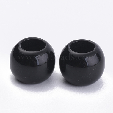 14mm Black Round Acrylic Beads