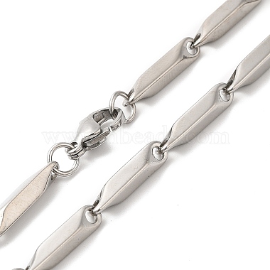 201 Halskette mit rechteckigen Gliedern aus Edelstahl(NJEW-Q316-01D-P)-2