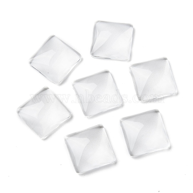 Claires cabochons carrés de verre transparents(X-GGLA-A001-15mm)-4