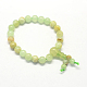 Buddha Meditation Yellow Jade Beaded Stretch Bracelets(BJEW-R041-8mm-04)-1