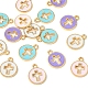 16Pcs 4 Colors Light Gold Plated Alloy Enamel Pendants(ENAM-FS0001-85)-2