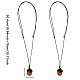 2Pcs 2 Colors Acorn Wood Locket Pendant Necklace with Wax Cords(NJEW-CA0001-13)-2