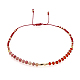 Natural Rhodonite & Glass Seed Braided Bead Bracelets(HR1333-2)-1