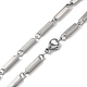 201 collares de cadena de eslabones de barra de acero inoxidable para hombres y mujeres(NJEW-G112-07C-P)-3
