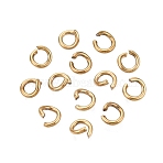 304 Stainless Steel Open Jump Rings, Ion Plating(IP), Long-Lasting Plated, Round, Real 18K Gold Plated, 5x1mm, Inner Diameter: 3mm, 18 Gauge, About 123pcs/bag(STAS-Q113-5x1.0mm-02G)