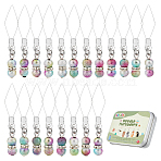 20Pcs 304 Stainless Steel Threader, with Acrylic Beads, Mixed Color, 48mm(DIY-AB00053)