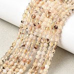 Heated Natural Citrine Beads Strands, Faceted, Round, 3.5mm, Hole: 0.7mm, about 111pcs/strand, 14.88''(37.8cm)(G-H347-A01-01)