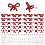 42Pcs Bowknot Spray Paint Alloy Stud Earring Findings, with 925 Sterling Silver Pins, with Loop, 84Pcs Plastic Ear Nuts, Red, 10x16mm(EJEW-ME0001-26A)