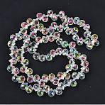 Electroplate Glass Beads Strands, Teardrop, Hot Pink, 10~11x8mm, Hole: 1mm, about 93pcs/strand, 62cm(X-EGLA-D030-17X)