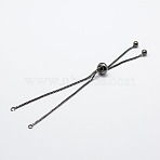 Rack Plating Brass Chain Bracelet Making, Long-Lasting Plated, Slider Bracelets Making, Cadmium Free & Lead Free, Gunmetal, Single Chain Length: about 115~120mm(X1-KK-A142-018B)