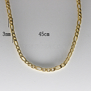 Gold-Plated Stainless Steel Curb Chain Necklace for Women(CH6002-3)