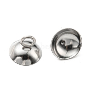 304 Stainless Steel Bead Cap Bails, Half Round, Stainless Steel Color, 7.5x10mm, Hole: 2.5mm(STAS-G310-33P)