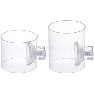 SUPERFINDINGS 2Pcs 2 Styles Transparent Acrylic Aquarium Shrimp Food Feeder Tube, Fish Tank Feeding Bowls Tubes, with Suction Cups, Column, Clear, 70x55~80mm, 1pc/style(AJEW-FH0001-40)