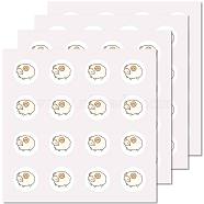 8 Sheets Plastic Waterproof Self-Adhesive Picture Stickers, Round Dot Cartoon Decals for Kid's Art Craft, Sheep, 150x150mm, Sticker: 25mm(DIY-WH0428-035)