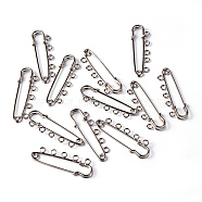 Iron Kilt Pins, Platinum Color, about 16mm wide, 50mm long, hole: 3mm(E352-1)