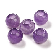 Natural Amethyst European Beads, Large Hole Beads, Round, 12x9~9.5mm, Hole: 5.5~6mm(X-G-R488-01Q)