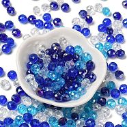 Glass Beads, Faceted, Rondelle, Blue, 8x6mm, Hole: 1mm, about 145pcs/60g(EGLA-A034-SM8mm-25)