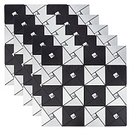 Square Aluminum Plastic Self-Adhesive Rhinestone Pattern Paper, Wall Stickers, for Shelf Liner Dresser Drawer Locker Kitchen, Black, 30x30x0.4cm(DIY-WH0257-18)
