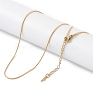 Ion Plating(IP) 201 Stainless Steel Chain Necklaces, Snake Chains, Real 18K Gold Plated, 16.14 inch(41cm)(NJEW-P309-26B-G)