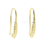 Rack Plating Brass Earring Hooks, with Horizontal Loops, Long-Lasting Plated, Lead Free & Cadmium Free, Golden, 19x3mm, Hole: 1.6mm, 21 Gauge, Pin: 0.7mm(KK-F839-033G)