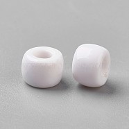 European Resin Large Hole Beads, Barrel, White, 8x5~6mm, Hole: 4mm, about 2020pcs/500g(RESI-WH0002-06J)