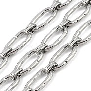 Non-Tarnish 304 Stainless Steel Link Chains, Unwelded, Stainless Steel Color, 24x12x3mm(CHS-A013-04P-01)