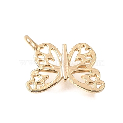 Brass Pendants, Butterfly Charms, Cut-Out, Golden, 18x14x1.8mm, Hole: 1.4mm(KK-CBA2395-08G)