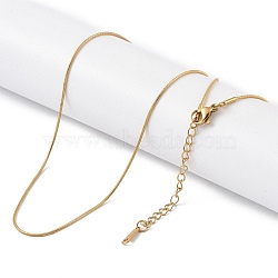 Ion Plating(IP) 201 Stainless Steel Chain Necklaces, Snake Chains, Real 18K Gold Plated, 16.14 inch(41cm)(NJEW-P309-26B-G)