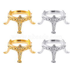 AHADERMAKER 4Pcs 2 Colors Alloy Display Holder, for Crystal Diamond, Platinum & Golden, 6.8x6.2x3.45cm, Inner Diameter: 4.15cm, 2pcs/color(ODIS-GA0001-26)