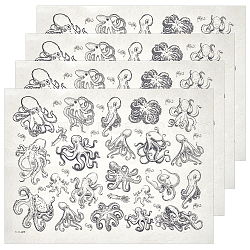Paper Ceramic Decals, Pottery Ceramics Clay Transfer Paper, Underglaze Flower Paper, Octopus, 520x370mm(DIY-WH0759-24H)