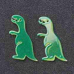 Transparent Acrylic Pendants, Dinosaur, Green, 27.5x20x2.5mm, Hole: 1.2mm(TACR-M002-02B)
