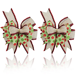 Polyester Big Bowknot, with Twist Tie, for Party Decoration, Yellow Green, 370x265~275x33mm(FIND-WH0126-414D)