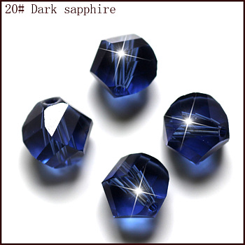 Imitation Austrian Crystal Beads, Grade AAA, Faceted, Polygon, Dark Blue, 8mm, Hole: 0.9~1mm