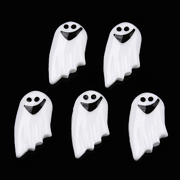 Halloween Opaque Resin Cabochons, Ghost, White, 23.5x12.5x5.5mm