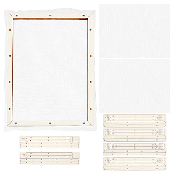 Basswood Assembled Paper Making Frame, with Gauze, Rectangle, PapayaWhip, 340x250mm