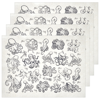 Paper Ceramic Decals, Pottery Ceramics Clay Transfer Paper, Underglaze Flower Paper, Octopus, 520x370mm