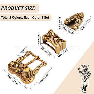 elite 2 conjuntos 2 colores conjuntos de hebillas de aleación de cinturón(FIND-PH0018-51)-2