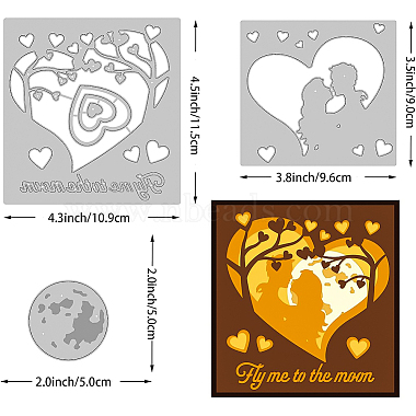 3 pcs 3 styles amour thème matrices de découpe en acier au carbone pochoirs(DIY-WH0309-692)-2