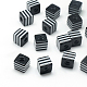 Opaque Stripe Resin Beads(RESI-S342-10x10-01)-1