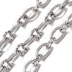 304 Stainless Steel Figaro Chains, Unwelded, with Spool, Stainless Steel Color, 13x8x1.8mm(SA-CBAB767-04P)